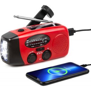 Radio Énergie Solaire D'urgence, Radio Météorologique NOAA pour Urgence domestique et Camping avec AM/FM, Radio Torche Dynamo, Alarme SOS Radioline Portable et Rechargeable - Neuf