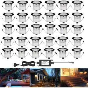 Chnxu Led Spot Encastrable Extérieur Mini Spot Encastré De Ø30mm Eclairage Encastrables Extérieur Pour Terrasse Enterre Ip67 Etanche Dc12v Lumière Pour Escalier (Rgb(Noir), 10 Kit) - Neuf