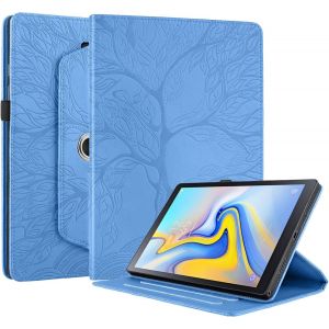 Coque Pour Samsung Galaxy Tab A 10.5 2018 Sm-T590/T595 &Eacute;tui Support Rotatif &Agrave; 360 Degr&eacute;s Pu Cuir Housse De Protection Avec Porte-Pencil Pour Galaxy Tab A 10.5 Pouces 2018 Bleu - Neuf