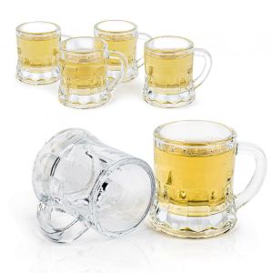 Lunettes De Tir Avec Poign&eacute;e, D'un Mini-Chope De Bi&egrave;re Des Lunettes De Tir Pour Les Parties, Les 2 Oz Clair De La Verrerie Lot De 6 - Neuf