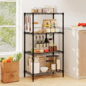 108 cm Meuble &Eacute;tag&egrave;re &agrave; 4 Niveaux COSTWAY, &Eacute;tag&egrave;re R&eacute;glable, Grille en Fil en Forme de V, Charge 272 kg, pour Maison Cuisine Garage - Neuf