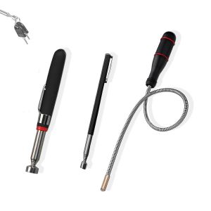 KALANKA-Lot de 3 barres magn&eacute;tiques t&eacute;lescopiques - Force magn&eacute;tique pour petites pi&egrave;ces, vis, outils dans le garage et l'industrie - Noir - Neuf