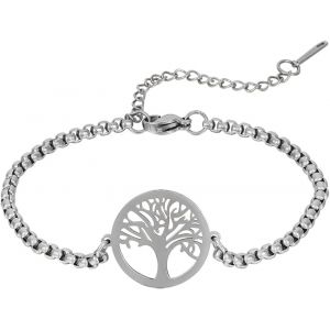 Eryi-Arbre De Vie En Acier Inoxydable Pour Les Femmes Hommes Vintage Mode Gracieux Charm Box Chain Bracelet Pour Femme Homme - Neuf