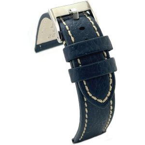 Kal-Bracelet Cuir Veau Gravure Bison Couture Blanche U2013 Style Sportif U2013 Pour Montre Robuste U2013 Tailles 18mm 20mm 22mm 24mm 26mm U2013 Noir Ou Marron 376 - Neuf