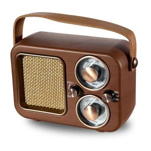 Enceinte Bluetooth Rétro Multifonctionnelle Design Bois Signal Stable 1200mAh YONIS - Neuf