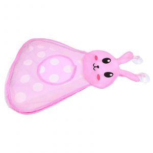 Sac de rangement rose pour jouets de bain, en maille avec ventouses puissantes pour une utilisation organisée, 1 paquet - Neuf