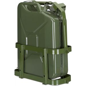 MEVRONISSHOP-Porte-jerrican pour Voiture, 10 & 20 L, bidon d&iquest;Essence, m&eacute;tal, jerrycan, Vert - Neuf