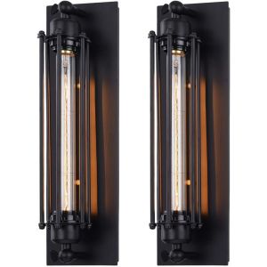 Lot De 2 Appliques Murales Industrielles Rétro Vintage E27 Pour Bar, Chambre, Cuisine, Restaurant, Café, Couloir (Ampoule Incluse) - Neuf