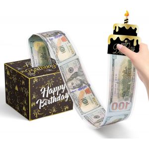 Trahoo-Bo&icirc;te Cadeau Surprise,Bo&icirc;te Cadeau D'anniversaire, Bo&icirc;te Surprise, Pour Tout &Acirc;ge, Bo&icirc;te Cadeau Surprise D'anniversaire Pour Gar&ccedil;on, Fille, Famille Et Amis (Or Noir) - Neuf
