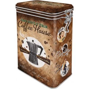 Cmws-Boîte À Café Rétro, Coffee House ¿ Idée De Cadeau Pour La Cuisine, Récipient Avec Couvercle Aromatique, Design Vintage, 1,3 L - Neuf