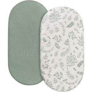 2pcs Drap Housse Couffin, Nacelle Drap Housse Bebe Berceau Matelas Nacelle Drap 83x43cm - Aqsacokiya - Pour Poussette - Neuf