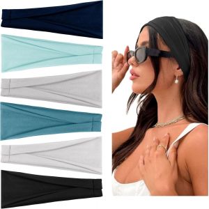 6 Pi&egrave;ces Bandeau Cheveux Femme, Elastique Bandeaux Mode Pour Femmes Sport Noir Accessoires Cheveux Femme Absorber Sueur Antid&eacute;rapant Headband Convient Exercices Yoga Fitness - Neuf