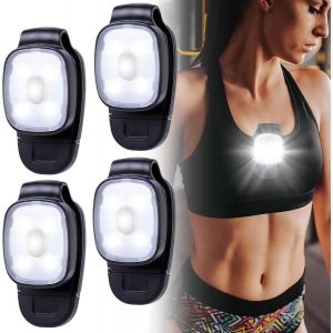 Pack De 4 Lampes &Agrave; Pince Led: Lampe Frontale, Lampe Frontale Led, Rechargeable Par Usb,Lampe De Nuit &Agrave; Pince,Petite Lampe Frontale Led,&Eacute;quipement De Course,Lampe De S&eacute;curit&eacute; Avec 3 Modes D'&eacute;clairage - Neuf