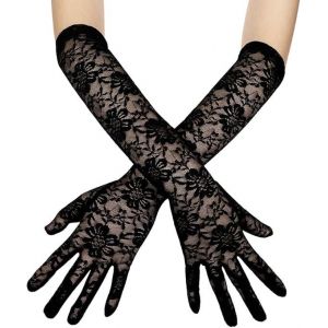 Mariée En Dentelle Gants, Des Manches Mitaines, Noir Et Blanc, Gants De Cérémonie, Théâtre, Église, Soirée, Gants De Conduite, Anti-Uv Et Anti-Dérapant, Élégante Robe De Mariage De Cru Accessoires - Neuf