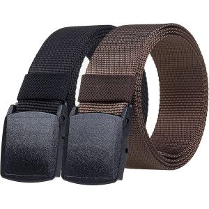 Cauc-Ceintures Homme Femme, Tactique Militaire Ceinture Web Boucle En Plastique Ceinture En Toile Nylon Simple Casual R&eacute;glable Sangles L&eacute;ger Anti-Allergie Ceinture Edc - Neuf