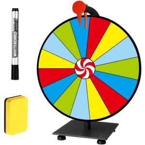 Roue De La Fortune, 30cm Prize Wheel, Roue De Loterie, Roue De Fortune Avec Gomme Et Marqueur, 15 Emplacements Roue De Prix, Pour Jeux De Mots, Jeux De Loterie, Carnaval, F&ecirc;te[Z1728] - Neuf