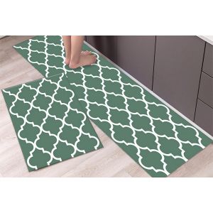 Lot De 2 Tapis D'entr&eacute;e Antid&eacute;rapants En Caoutchouc Pour Cuisine - 40 X 60 Cm Et 40 X 120 Cm - Neuf