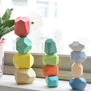 1 ensemble d'&eacute;quilibrage Formation Bloc de construction Bois cr&eacute;atif &Eacute;clairer l'imagination Bloc empilable pour Children_14 - Neuf