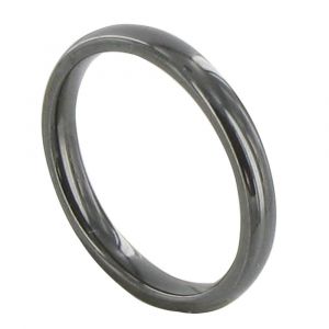 Les Poulettes Bijoux - Bague Anneau De C&eacute;ramique Noire - 3mm - Neuf