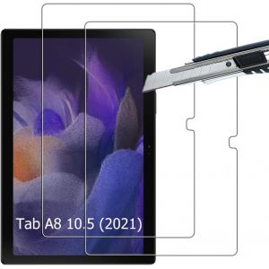 NAERYUT-[Lot De 2] Verre Trempé Samsung Galaxy Tab A8 10.5 (2021),Protection D'Écran Verre Trempé Pour Samsung Galaxy Tab A8 10.5 (2021),Résistant Aux Rayures,Ultra Claire,Dureté 9H - Neuf