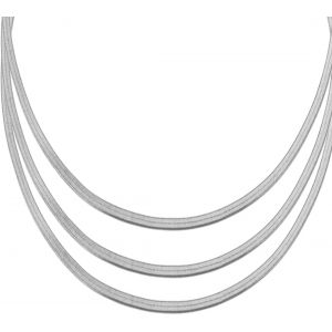 Kales-3 Pièces Collier Chaîne Serpent Argent,Collier Sans Pendentif,Femme Chaîne Plate En Acier Inoxydable Réglable Tour De Cou Serpent,Ensemble De Chaînes - Neuf