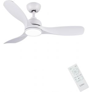Ventilateur Plafond Avec Lumiere, 107 Cm Blanc Ventilateurs De Plafond Avec Telecommande, Dc Réversible Silencieux, Mémoire 3Cct, 6 Vitesses, Led Mable, Sommeil Mode, Minuterie Pou[VEN750317] - Neuf