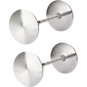 ChenQuanSarl-Lot De 2 Cache-Trous Ronds Décoratifs Pour Poignée De Porte - Plaque En Métal - Pour Réparation De Trou De Porte - Pour Porte Extérieure Et Intérieure (Argenté) - Neuf