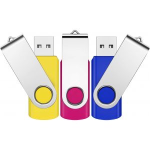 Lot De 3 Mini Clés Usb 2.0 - 64 Go - Cadeau De Noël/D'Anniversaire - Pour L'École, Le Bureau, Les Enfants Et La Maison - Multicolore[CLE8111760] - Neuf