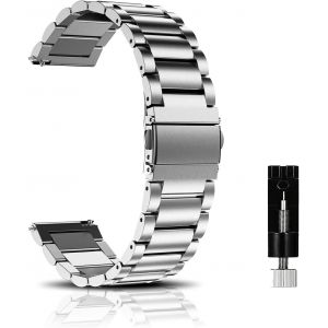 M&eacute;tal Bracelet Pour 20mm 22mm 18mm Bracelets De Remplacement Banda De Montre De Rechange En Acier Inoxydable Pour Femme Homme - Argent - Neuf