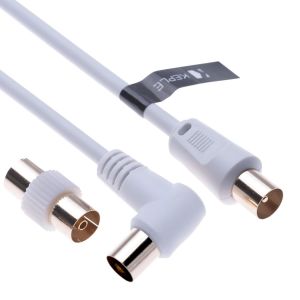 Câble d'antenne récepteur satellite pour enregistreur de télévision par câble récepteur parabolique pour distributeur satellite barre de son TV,HDTV,radio,DVB-T,DVB-C,DVB-S,FM,DAB coaxial 5,0 m - Neuf
