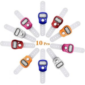 Lot De 10 Compteurs Num&eacute;riques &Agrave; Doigts Avec &Eacute;cran Lcd &iquest; Compteurs Portables L&eacute;gers Pour Le Tricot, Le Sport Et Plus Encore &iquest; 5 Couleurs - Neuf