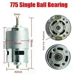 Moteur à couple élevé 775 795 895 DC 12V24V 3000-12000RPM Moteur à engrenages à double roulement à billes 5mm Arbre 5mm - Neuf