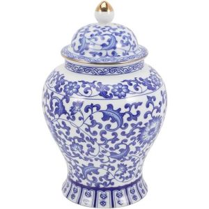 Boîte À Thé Chinoise En Céramique - Vintage - Bleu Et Blanc - Porcelaine - Boîte De Rangement - Style Chinois - Avec Couvercle - Boîtes De Conservation - Pour Thé En Vrac - 1300 Ml - A - Neuf