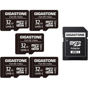 Carte M&eacute;moire 32 Go Lot De 5 Cartes, Haute Vitesse De Lecture Allant Jusqu'&agrave; 90 Mo/S. Id&eacute;al Pour Cam&eacute;ra Drone Full Hd Vid&eacute;o, U1 C10 Micro Sdhc Uhs-I Avec 2 Mini &Eacute;tuis Et 1 Adaptateur Sd. - Neuf