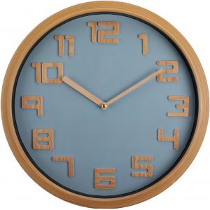 Silent et Shakeless Horloge Murale &agrave; Piles Horloge Murale r&eacute;tro en Grain de Bois Design 3D num&eacute;rique 3D 30,5 cm Design &agrave; Quartz Moderne D&eacute;coration int&eacute;rieure et Bureau - Neuf