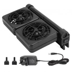 HJLIAN Mini ventilateur de refroidissement d'aquarium, silencieux et reglable, pour eau douce et salee, prise britannique 100-240 V, 4,3 W - Neuf