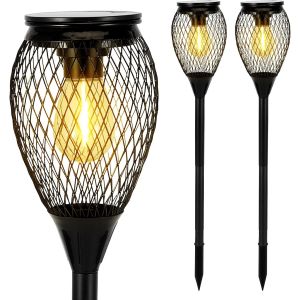 Lot De 2 Lampes Solaires Pour Jardin - Étanche - Blanc Chaud - Éclairage De Jardin Pour Extérieur, Jardin, Pelouse, Terrasse, Cour, Trottoir - Neuf
