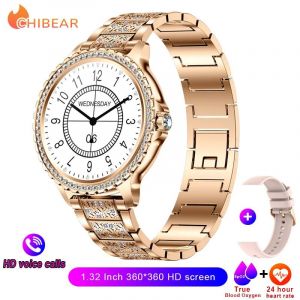 Montre Intelligente À Écran Amoled Pour Femme,Fréquence Cardiaque,Oxygène Sanguin,Bracelet Pour Femme,Appel Bluetooth,Android,Ios,Mode 2023.Black. - Neuf