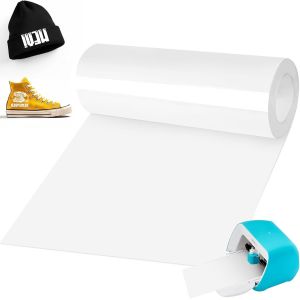 Teppd-Smart Iron On Pour Cricut Joy, 14 X 300 Cm, Blanc, Film Pour Traceur Textile Smart Heat Transfer Vinyle, Film Flexible Traceur Textiles À Repasser, Film Pu Pour Tissus, T-Shirts, Motifs Diy - Neuf