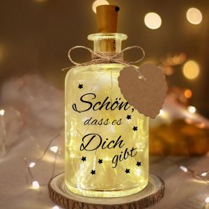 Jgd-Bouteille Lumineuse Led Pour Le Jour De No&euml;l, Bouteille Lumineuse Givr&eacute;e - Bouteille D&eacute;corative &Eacute;clair&eacute;e Avec Bouchon - Cadeau De No&euml;l - Bouteille Avec Lumi&egrave;re D&eacute;corative - Cadeau D'anniversaire - Neuf
