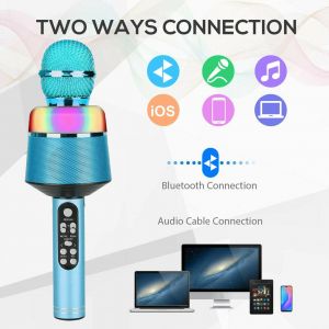 Microphone karaoké Bluetooth sans fil KTV - Neuf
