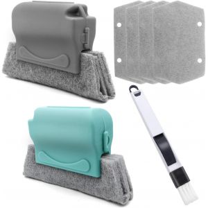 Chenquansarl-Kit De S De Nettoyage De Rainure De Fenêtre Magique 7pcs, Outil De Nettoyage De Vitres, Outils De Nettoyage De Crevasses Portatifs, Pour Toutes Les Glissières Et Espaces De Fenêtre, Obtu - Neuf