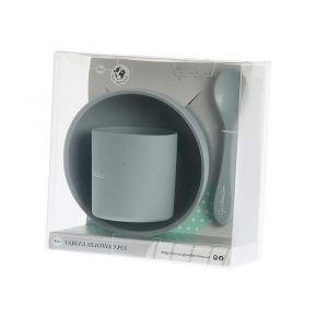Vaisselle En Silicone Grise 3 Pieces Pour Bebe - Neuf
