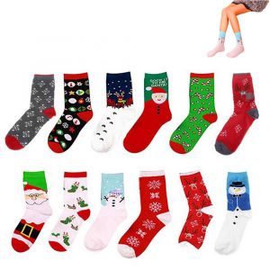 Lot De 5 Paires De Chaussettes Hautes De No&euml;l Pour Hommes Et Femmes - Motifs Et Couleurs Al&eacute;atoires - Neuf