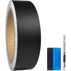 KALANKA-Rouleau de Ruban adhésif en Vinyle Noir Mat avec Outils d'installation (2,5 cm x 900 cm) - Neuf