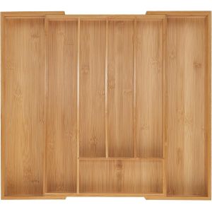 Chenquansarl-Boîtes À Couverts, Range-Couverts Extensible En Bambou, 5-7 Compartiments, Hxlxp 5 X 31-50 X 45 Cm, Naturel - Neuf