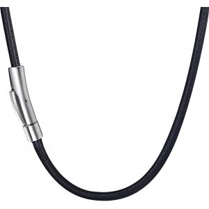 Kal-Cordon Cuir Pour Collier Pour Homme Cordon Tour De Cou Bijoux Pendentif Avec Fermoir Épaisseur 3mm Collier Cuir Noir Homme Femme Waterproof Personnalisable Cadeaux De Noël - Neuf