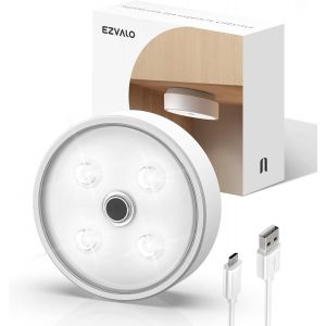 Lampe Led Sans Fil,Spot Rechargeable Sous Meuble 2000mah,2 Groupe De Contrôle,Gradation Par Induction,Veilleuse Pour Cuisine,Vitrines,Escalier,Placard (1pièce) - Neuf