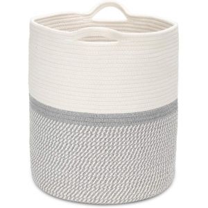 Letnerny-Panier En Corde De Coton Tiss&eacute;e, Grand Panier De Rangement Pour Jouets, Couvertures, Chambre D'enfant, Linge, Utilisation Pour Draps De Lit, V&ecirc;tements De B&eacute;b&eacute; - Neuf
