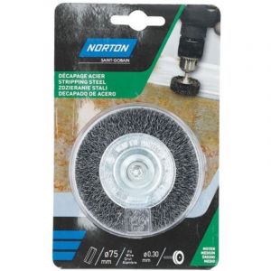 Norton - Brosse Perceuse Circulaire Ondul&eacute; Acier 75 Norton - Neuf